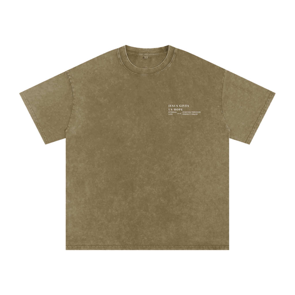 Light Brown Snow Washed Oversized Shirt