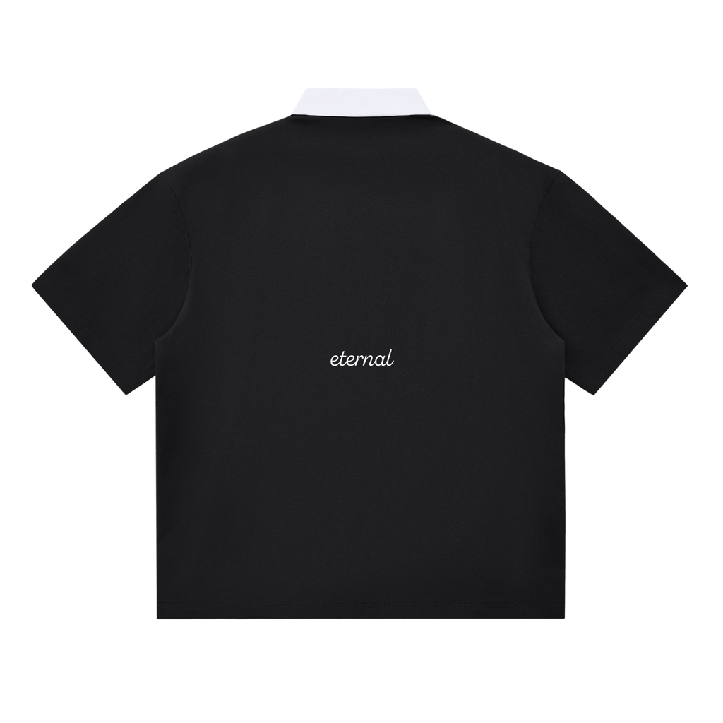 Black Essential Contrast Polo