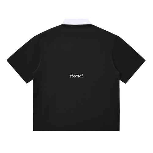 Black Essential Contrast Polo